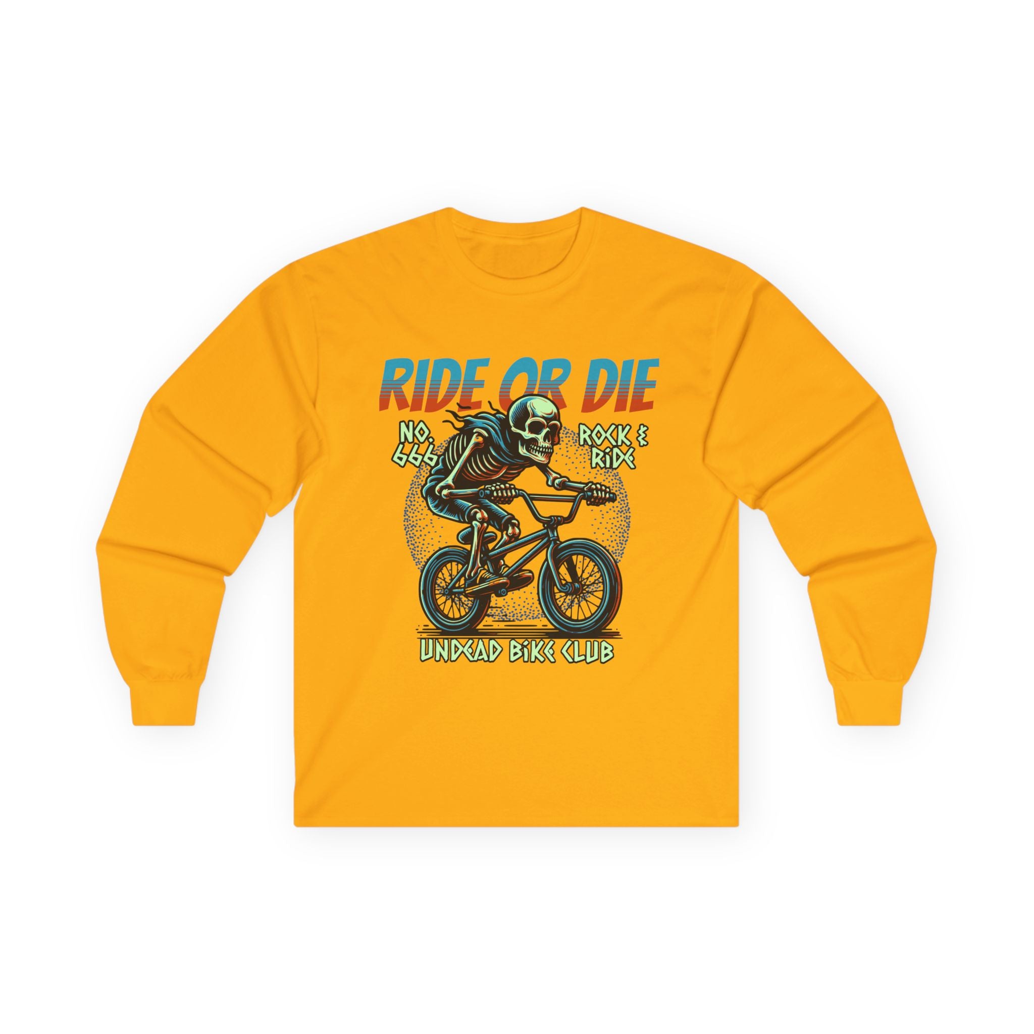 Ride Or Die - Unisex Cotton Long Sleeve Tee (Front) - Damned Threads